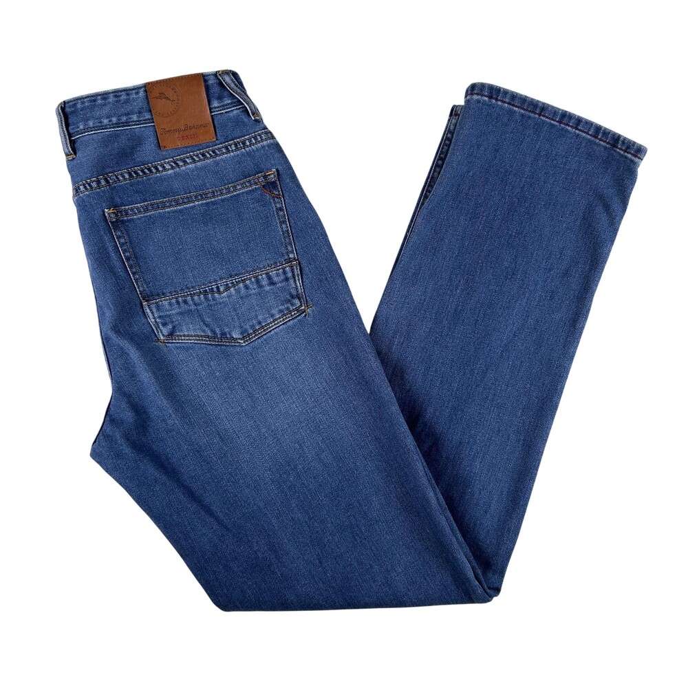 Tommy Bahama Jeans Mens 32x32 Medium Wash Blue Denim Regular Straight Zip Fly